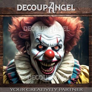 Papier Mousseline Evil Clown Smirk