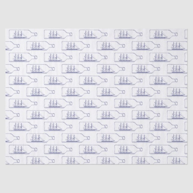 Papier Mousseline Expédier dans une bouteille bleue (Recto)