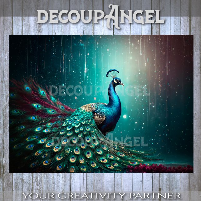 Papier Mousseline Exquise Peacock avec effet pluie Découpage (Créateur téléchargé)