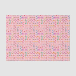 Papier Mousseline Eyeglass rétro rose En vichy moderne