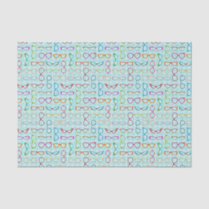 Papier Mousseline Eyeglass rétro Turquoise En vichy moderne