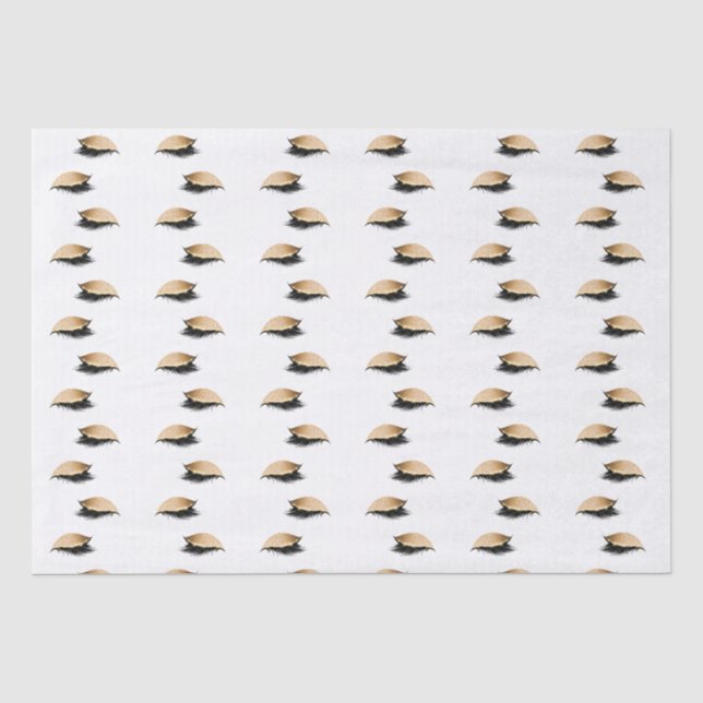 Papier Mousseline Eyelashes de Parties scintillant Glam Gold (Recto)