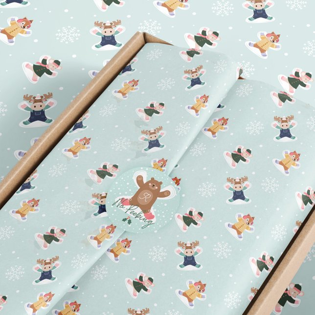 Papier Mousseline Fa La La Snow Angel Bois Animaux Plaisir Hiver (Fa La La Snow Angel Woodland Animals Fun Winter Tissue Paper)