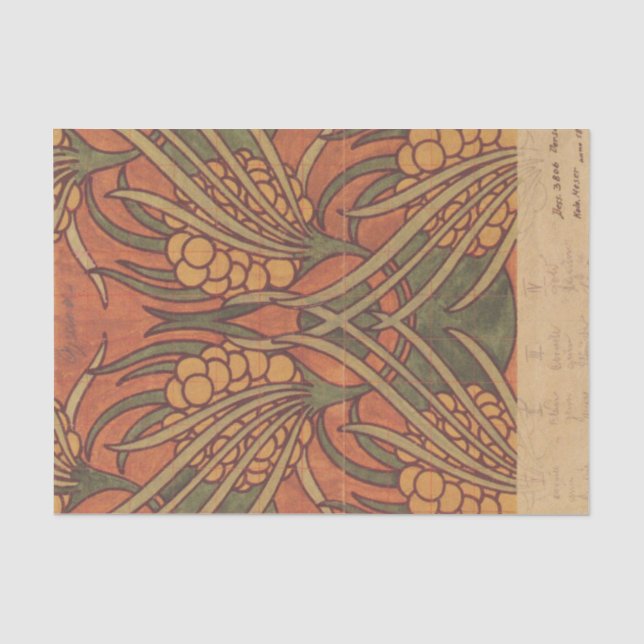 Papier Mousseline Fabric pour Backhausen par Koloman Moser (Recto)