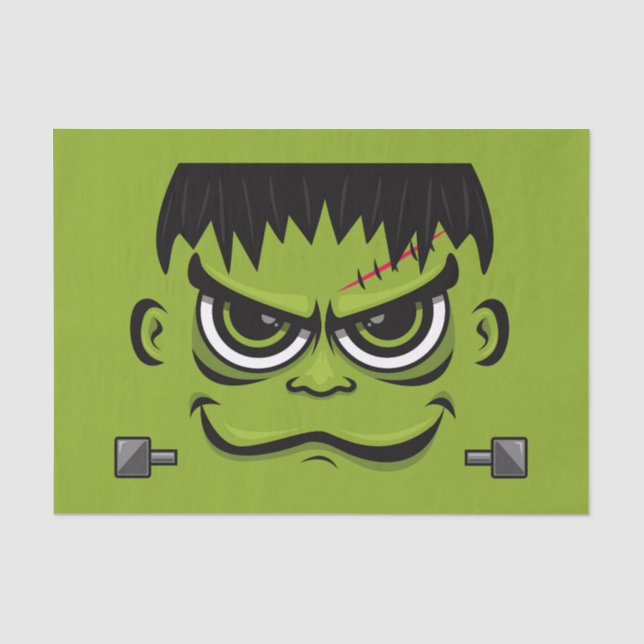 Papier Mousseline Face Frankenstein Halloween (Recto)