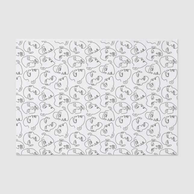 Papier Mousseline Faces de trait (Recto)