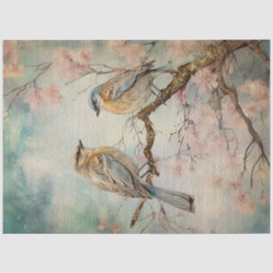 Papier Mousseline Fairy Land Spring Forest Birds No3