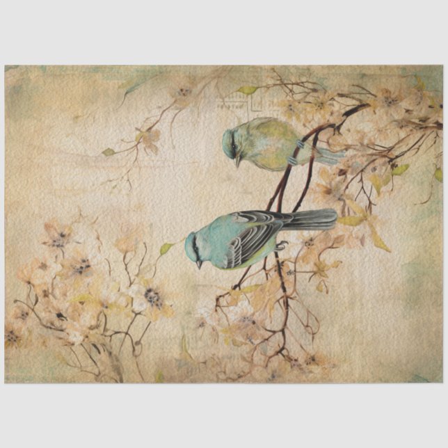 Papier Mousseline Fairy Land Spring Forest Birds No4 (Recto)