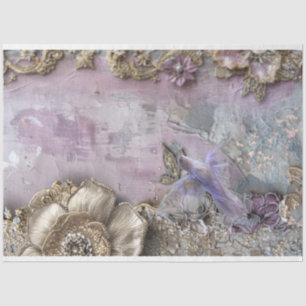 Papier Mousseline Fairy Tale Fantasia Majestic Bird Lavande Bleu