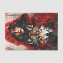 Fairytale Woman et sa page de découpage Wolf