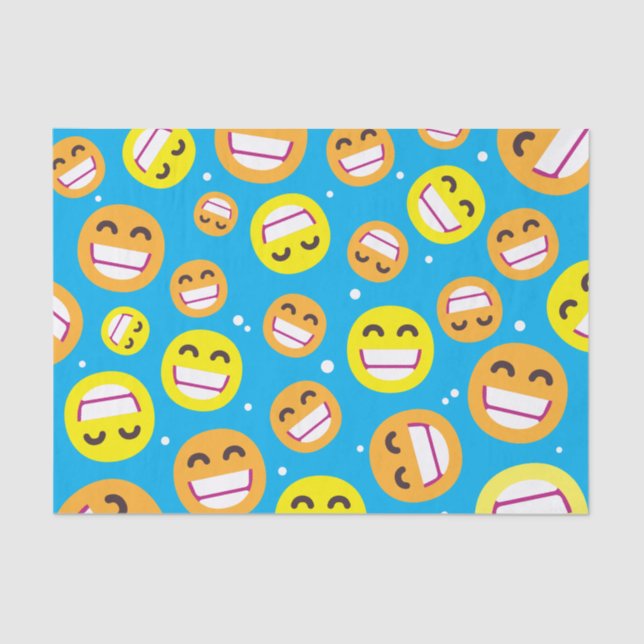 Papier Mousseline Faisceau Visage souriant Yeux Emojis Couleurs modi (Recto)