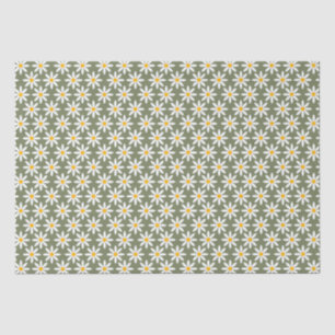 Papier Mousseline Faisceaux verts de série rétros Motif floral