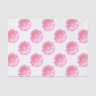 Papier Mousseline Faisée de gerbera rose pâle