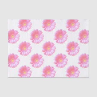 Papier Mousseline Faisée de gerbera rose pâle