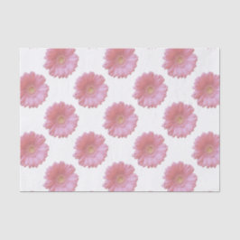Papier Mousseline Faisée de gerbera rose pâle
