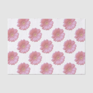 Papier Mousseline Faisée de gerbera rose pâle