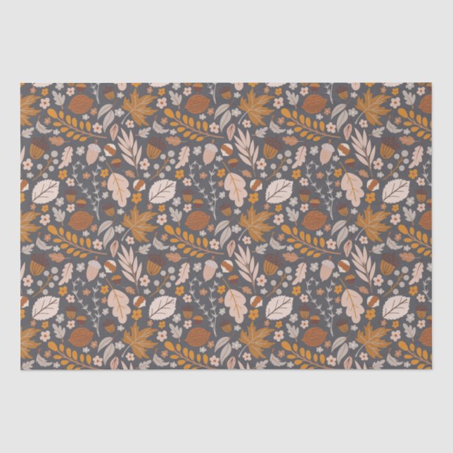 Papier Mousseline Fall Leaves, le motif de la nuit d'automne (Recto)