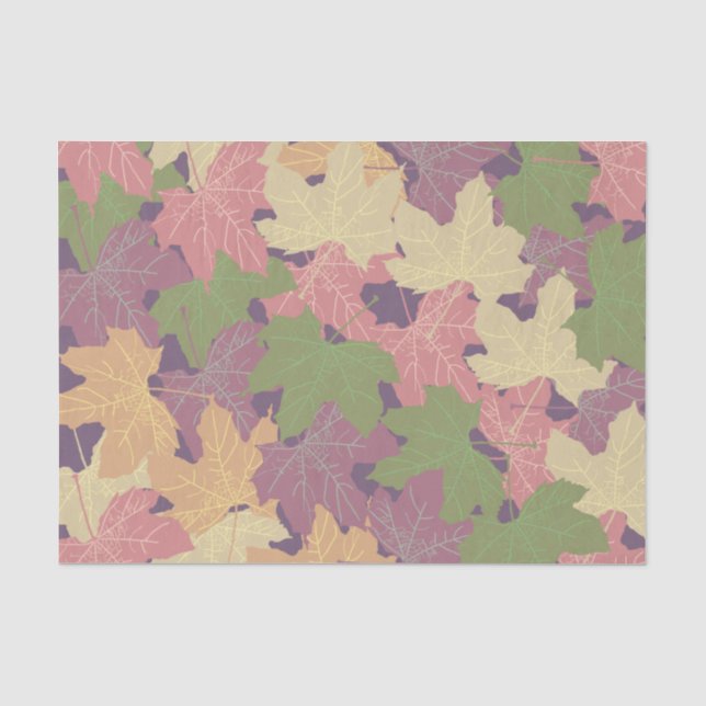 PAPIER MOUSSELINE FALLEN MAPLE FEUILLES HEUREUX AUTOMNE (Recto)