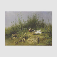 Famille de canards à l'étang par Carl Jutz