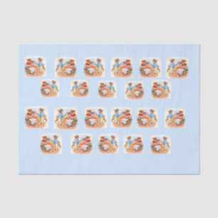 Papier Mousseline Famille de chats habillée victorienne de minou
