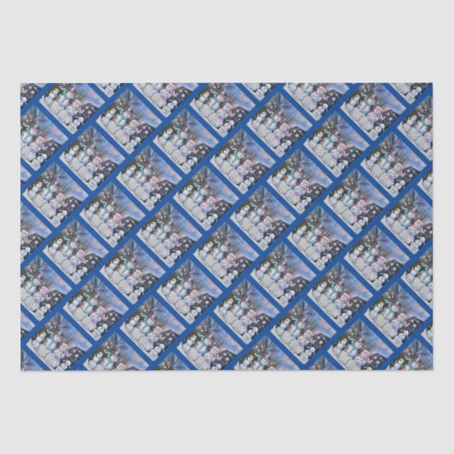 Papier Mousseline Famille Snowman (Recto)