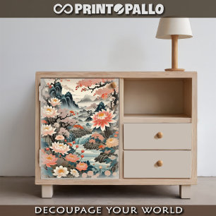 Papier Mousseline Fantaisie florale de parchemin japonais
