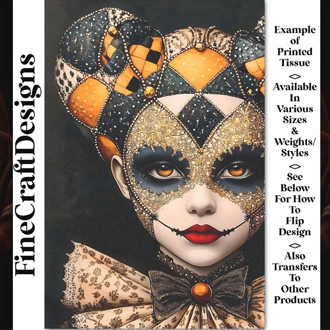 Papier Mousseline Fantastique Harlequin en gras Masque Peinture de v (Créateur téléchargé)