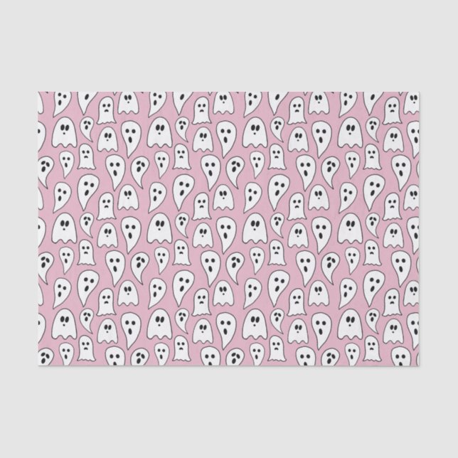 Papier Mousseline Fantôme rose Halloween (Recto)