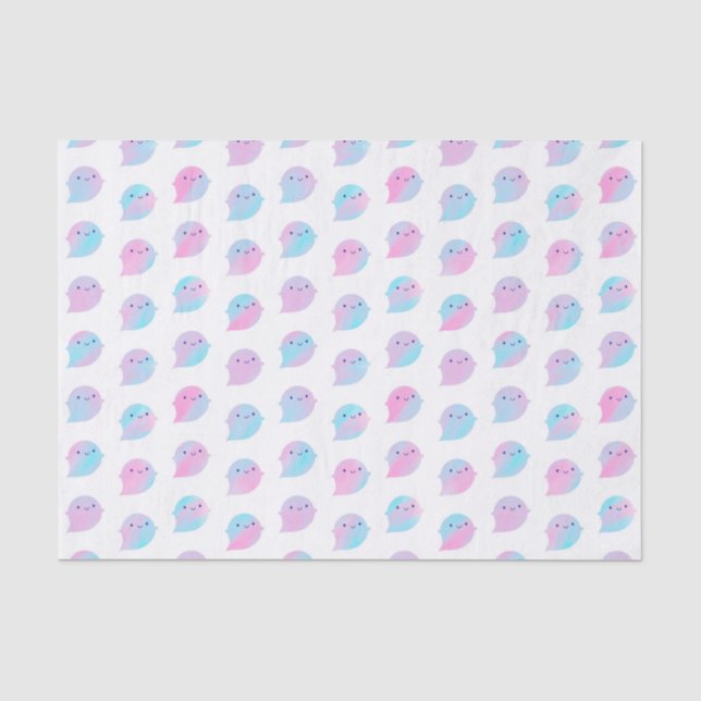 Papier Mousseline Fantômes d'aquarelle de Kawaii (Unicorn) (Recto)