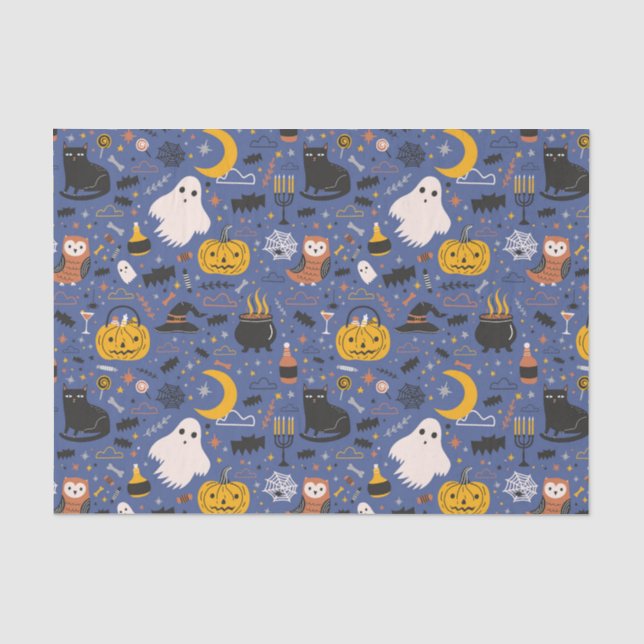 Papier Mousseline Fantômes d'Halloween (Recto)