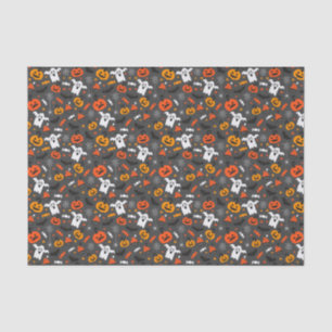 Papier Mousseline Fantômes éffrayants et citrouilles