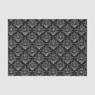 Papier Mousseline Faux Argent Floral Damques Arrière - plan noir