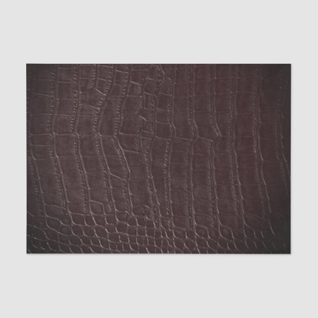 Papier Mousseline Faux Brown Alligator Cuir Imprimer Texture (Recto)