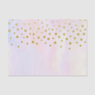 Papier Mousseline Faux Gold Confetti sur Purple Aquarelle