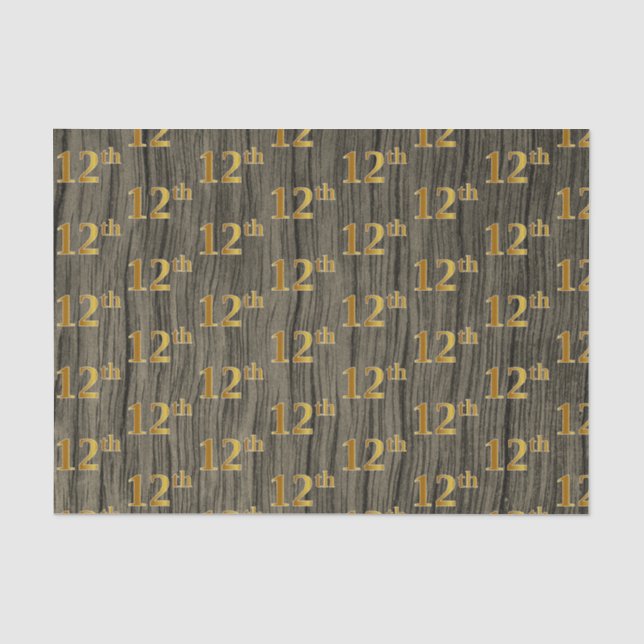 Papier Mousseline Faux Wood, Faux Gold 12e (douzième) (Recto)