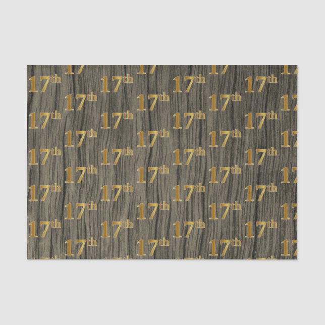 Papier Mousseline Faux Wood, Faux Gold 17e (dix-septième) (Recto)