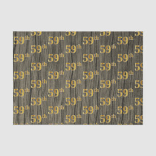 Papier Mousseline Faux Wood, Faux Gold 59th (Cinquante-Neuvième) Eve