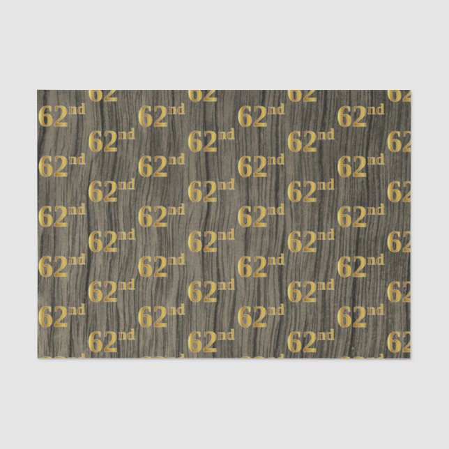 Papier Mousseline Faux Wood, Faux Gold 62e (Soixante-deuxième) (Recto)