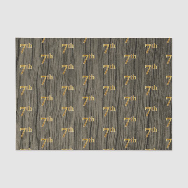 Papier Mousseline Faux Wood, Faux Gold 7e (Septième) (Recto)