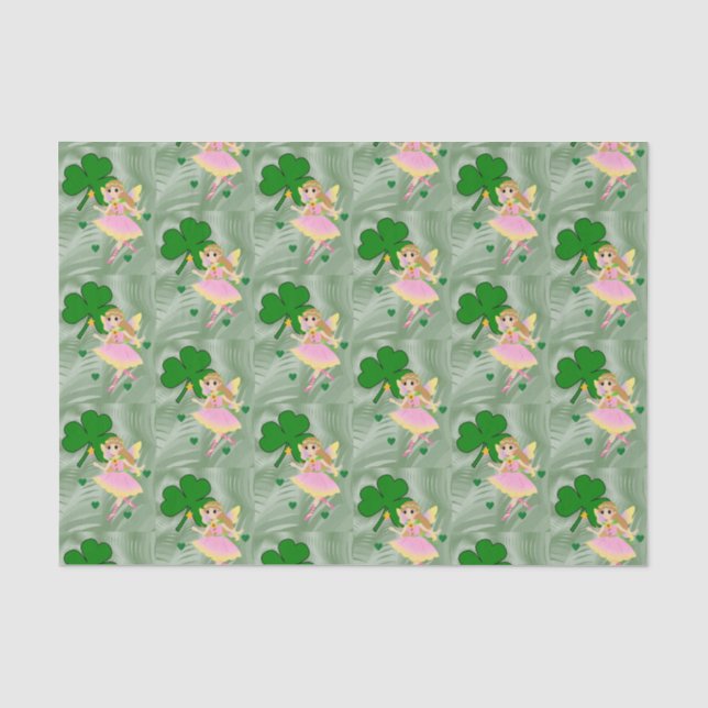 Papier Mousseline Fée de papier de tissus de la Saint Patrick (Recto)