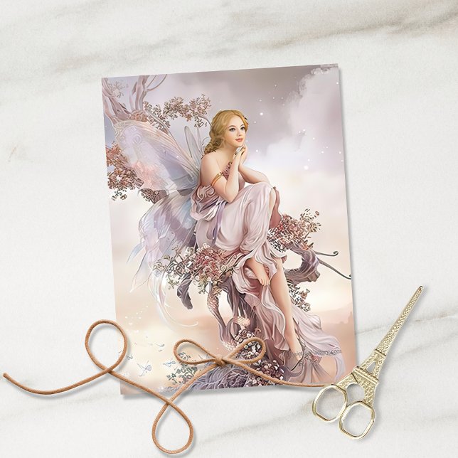 Papier Mousseline Fée rose vintage (Créateur téléchargé)