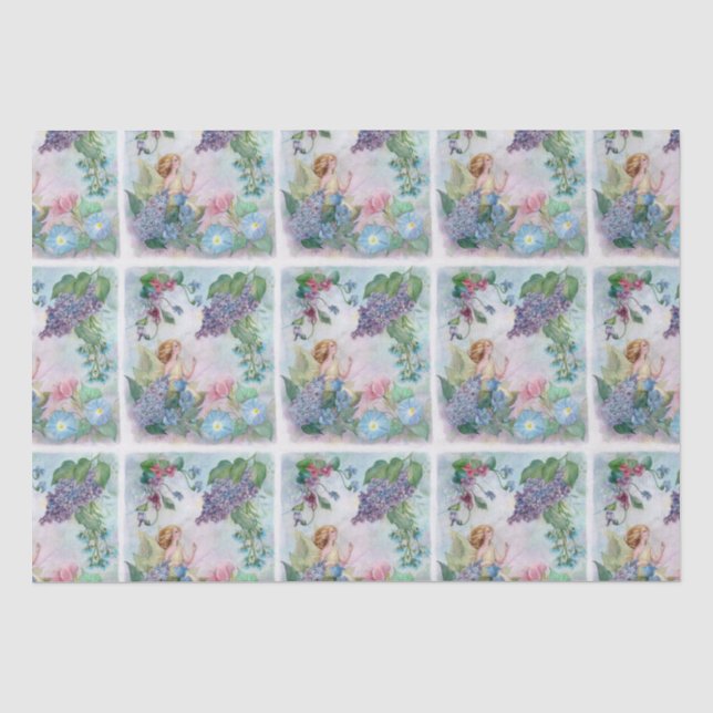 Papier Mousseline Féerie Lilac illustrée (Recto)