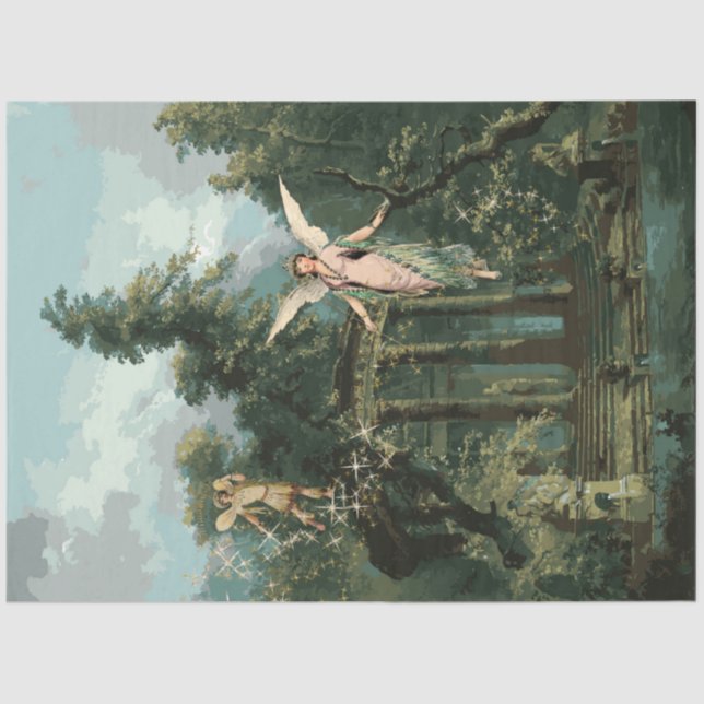 Papier Mousseline Fées Enchanted Forest Woods Twinkle Découpage (Recto)