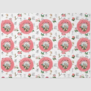 Papier Mousseline Fées Rose Floral Champignons Fairy Castle Annivers