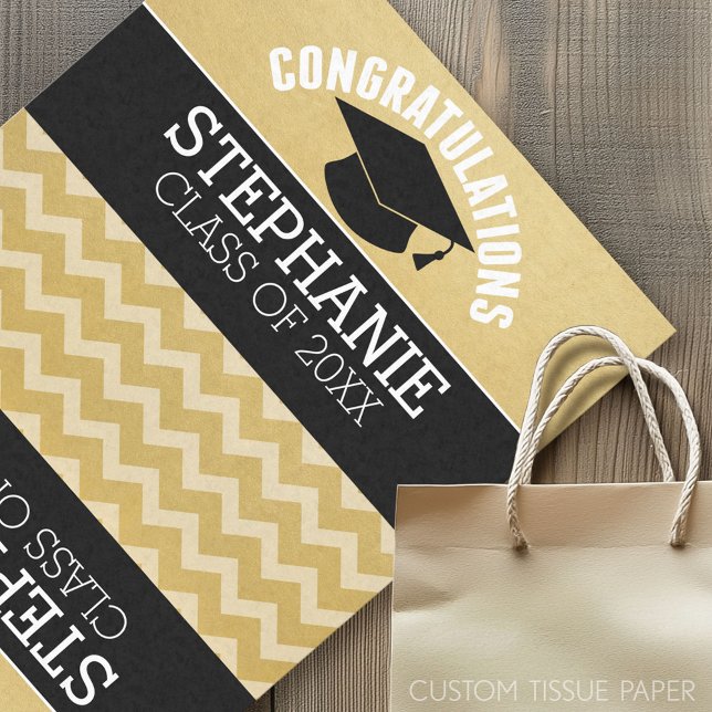 Papier Mousseline Félicitations Diplômé - Graduation personnalisée (Custom Tissue Paper)