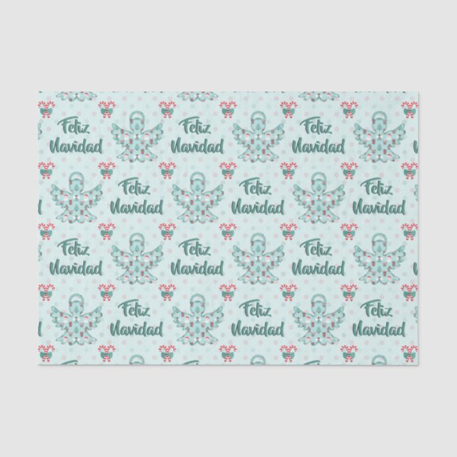 Papier Mousseline Feliz Navidad Angel Cutout (Recto)