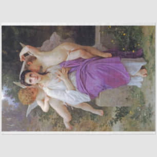 Papier Mousseline Femme avec Cupidon, Bouguereau