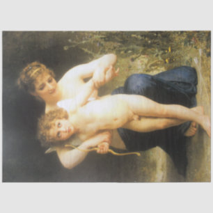 Papier Mousseline Femme avec Cupidon, Bouguereau