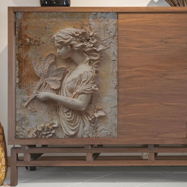 Papier Mousseline Femme avec des franges fern Découpage (Créateur téléchargé)