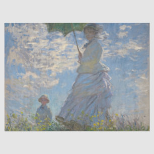 Papier Mousseline Femme avec parasol - Madame Monet et son fils